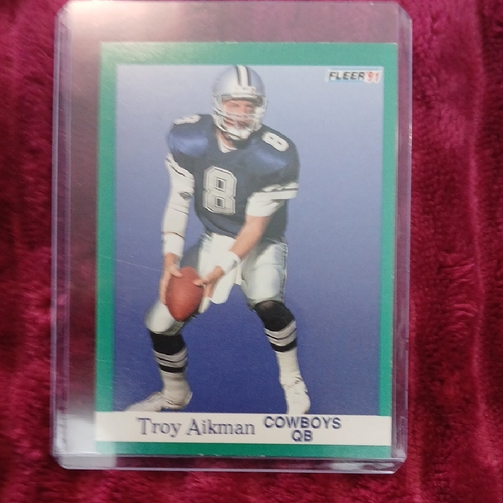 Fleer 91 Troy Aikman Football Card